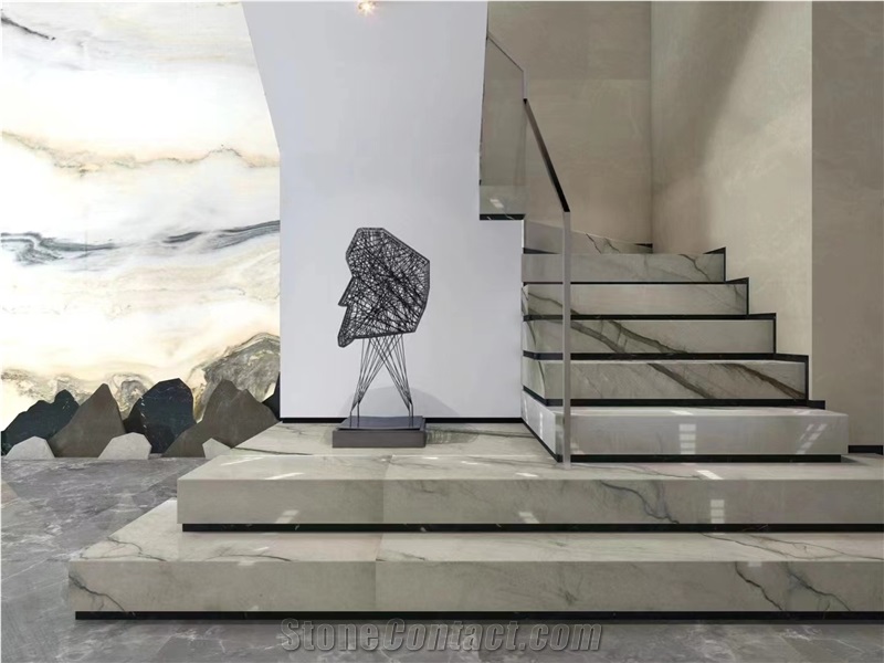 Luce Di Luna Quartzite Blanco Lunar Bookmatched Big Slab