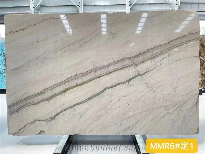 Luce Di Luna Quartzite Blanco Lunar Bookmatched Big Slab