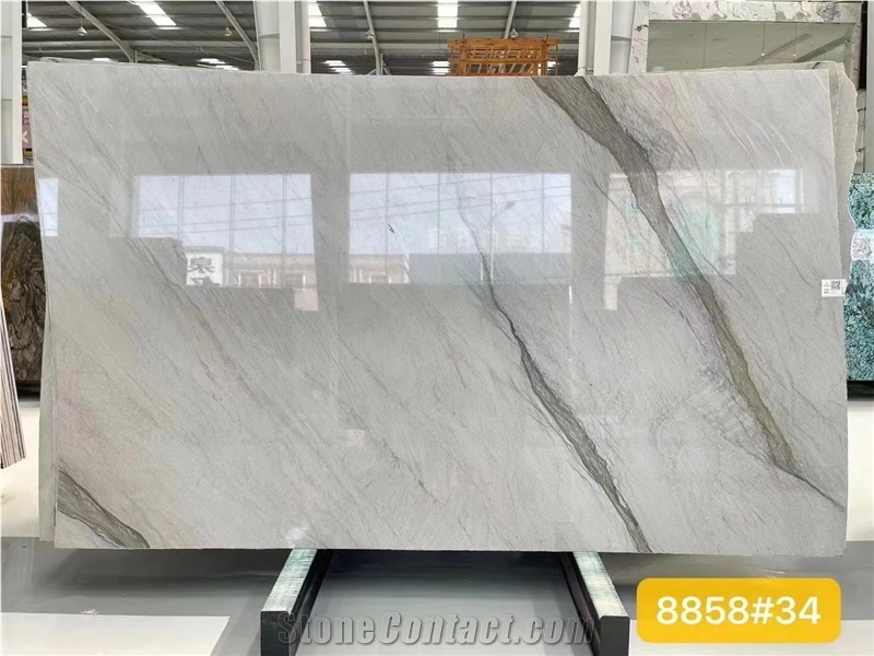 Luce Di Luna Quartzite Blanco Lunar Bookmatched Big Slab