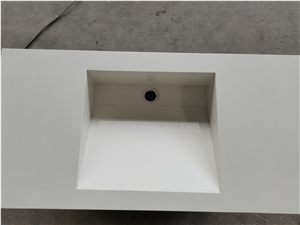2002White Quartz Artificial Kitchen Countertops Island Top