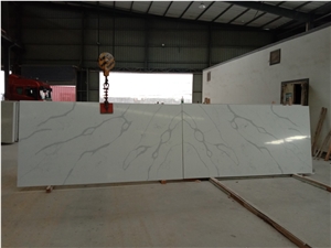 5007 Crema Marmi Artificial Stone White Calacata Quartz Slab