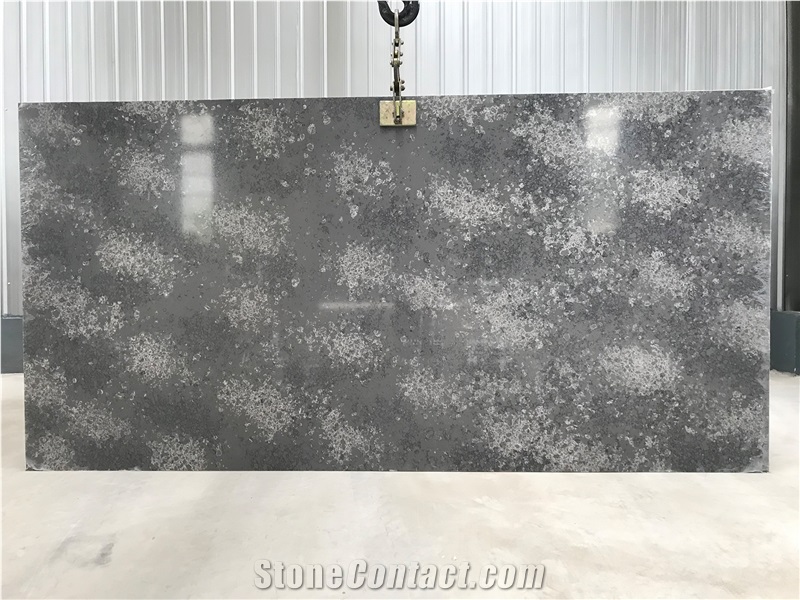 6003Concrete Artificial Quartz Tiles Polished Grey Slabs