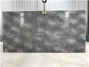 6003Concrete Artificial Quartz Tiles Polished Grey Slabs