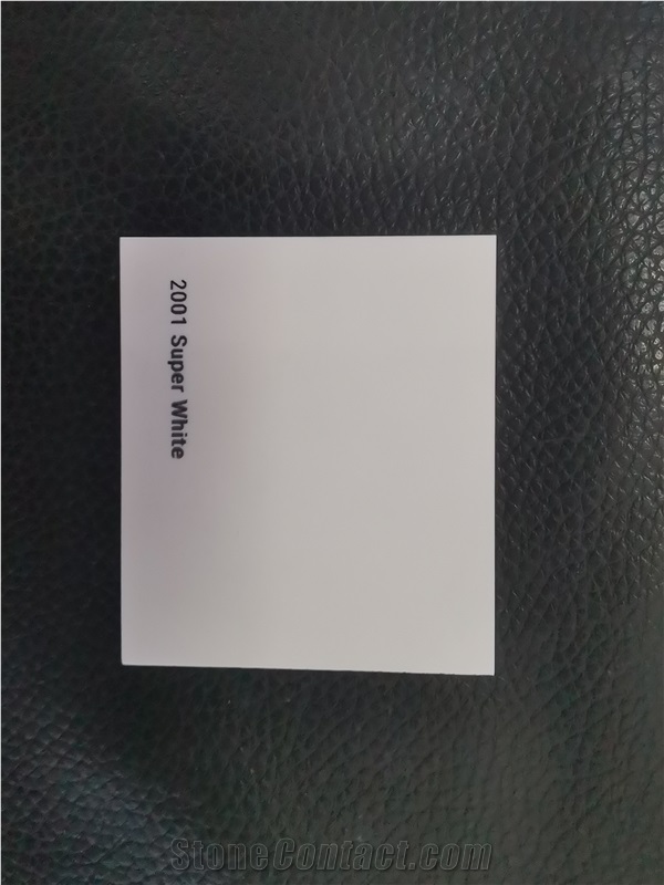 Artificial Quartz2001 Slab Engineered Super White Stone Tile