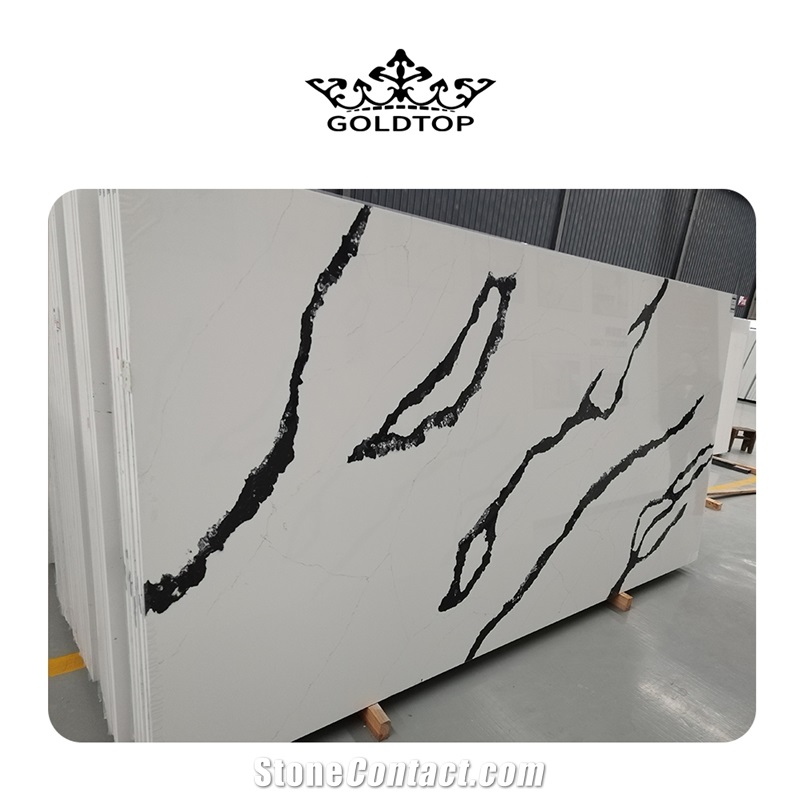 Customize Size Best Quality 5002 Calacatta Prada Quartz Slab