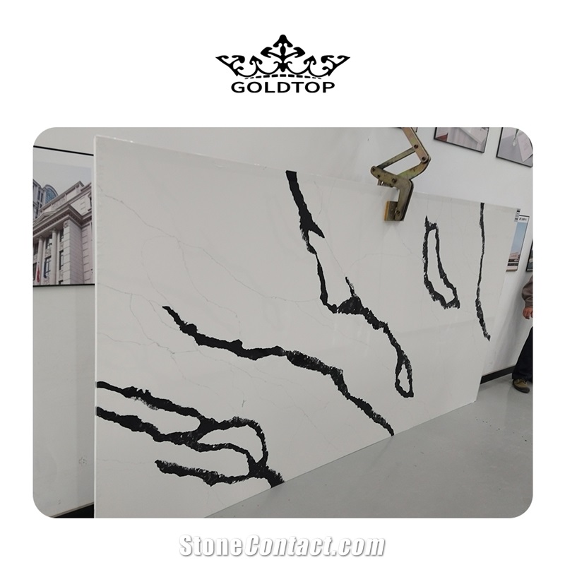 Customize Size Best Quality 5002 Calacatta Prada Quartz Slab
