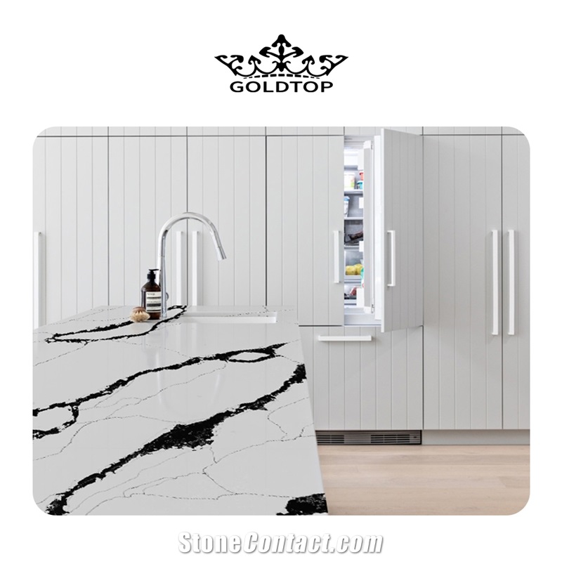 Customize Size Best Quality 5002 Calacatta Prada Quartz Slab