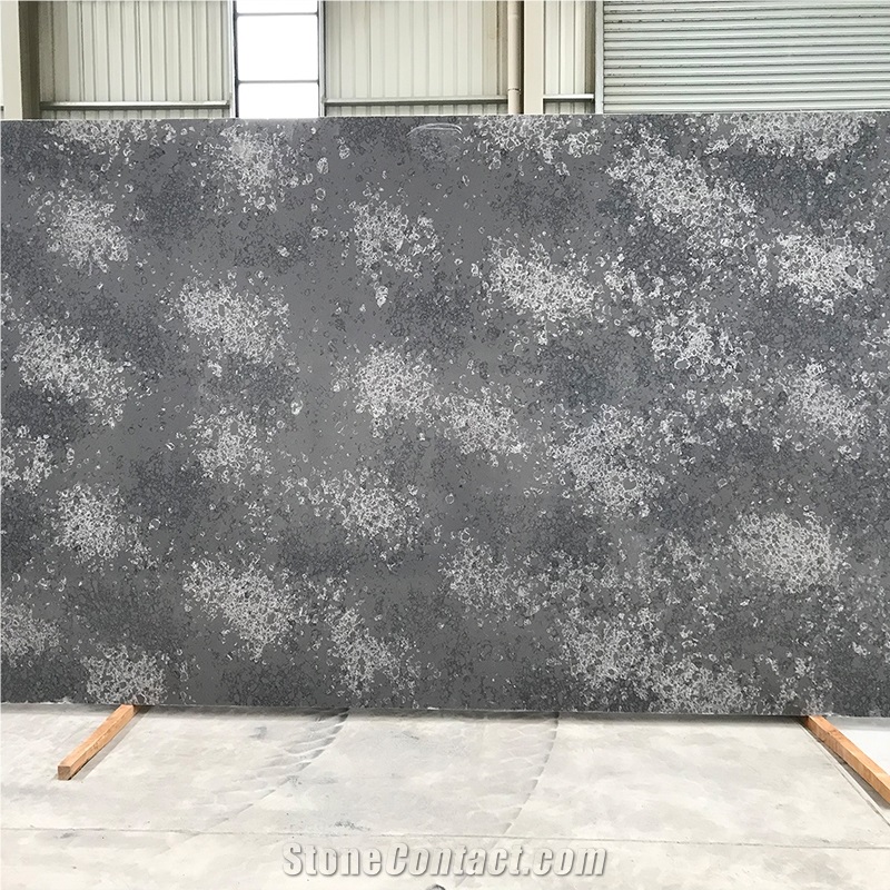 Nice Calacatta Quartz 6003 Tropic Grey Tiles Slabs