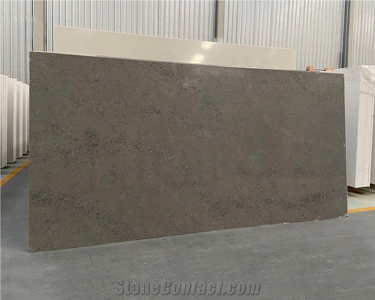 Popular 6013 Turbin Grey Quartz Slabs