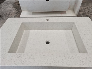 Sparklewhite 1001Quartz Artificial Washbasin Countertop Sink