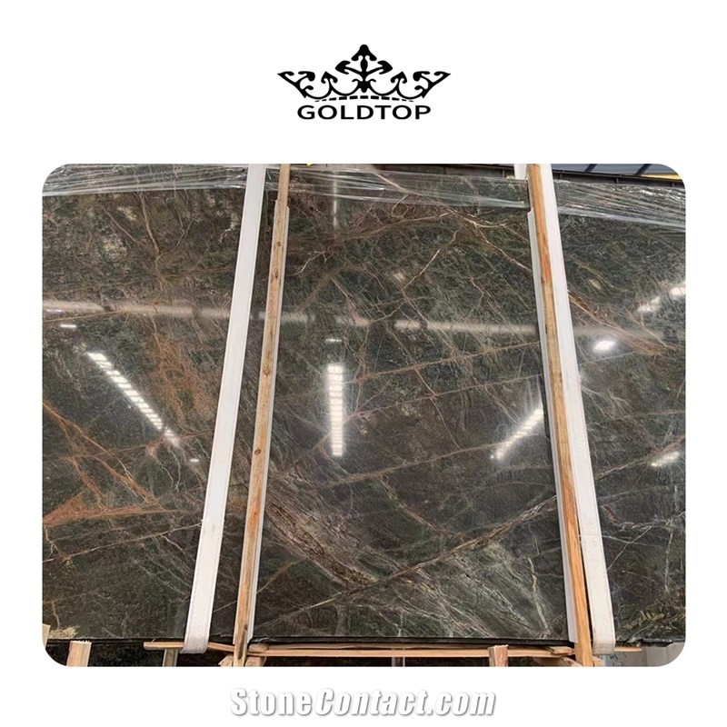 Amazon Style Forest Green Marble Natural Slab
