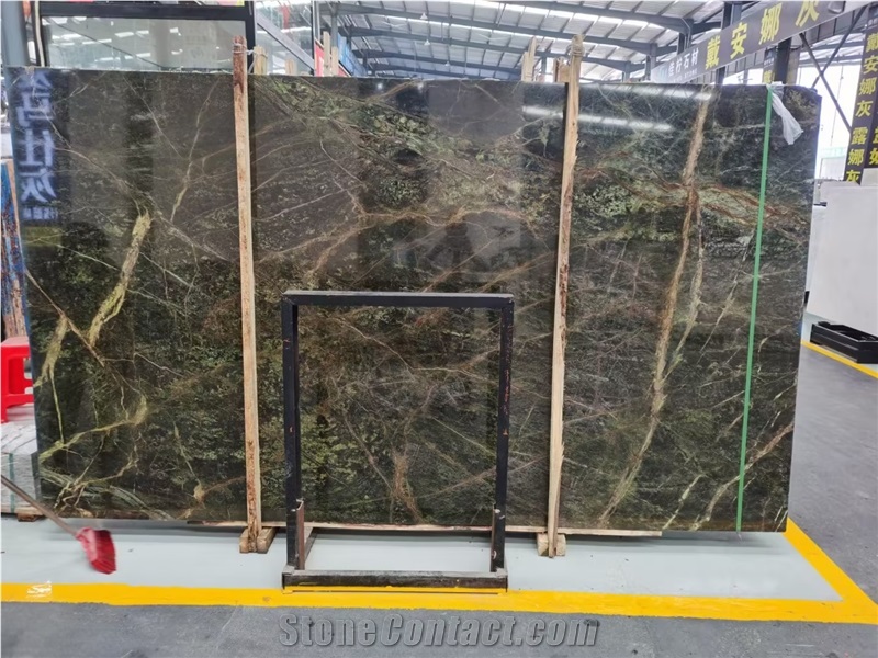 Amazon Style Forest Green Marble Natural Slab