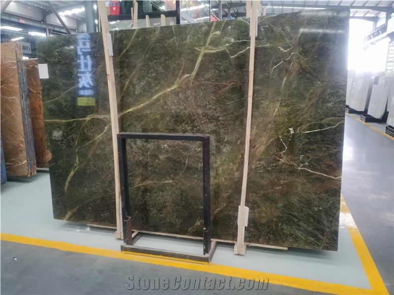 Amazon Style Forest Green Marble Natural Slab