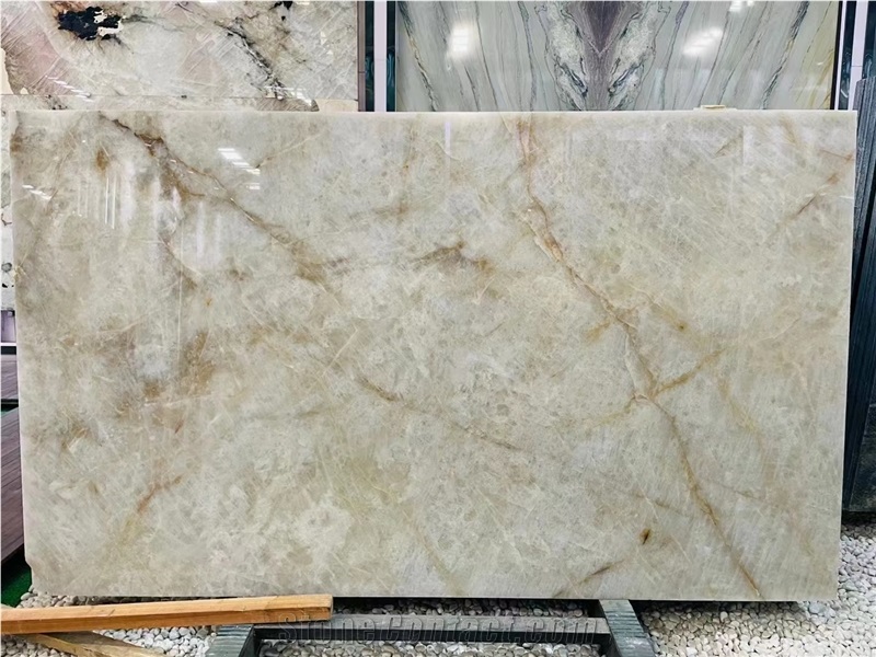 Brazilian White Crystal Quartzite Slabs Tiles