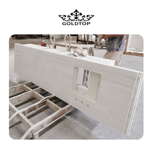 Elegant Natural Marble Bianco Dolomiti Vanity Top