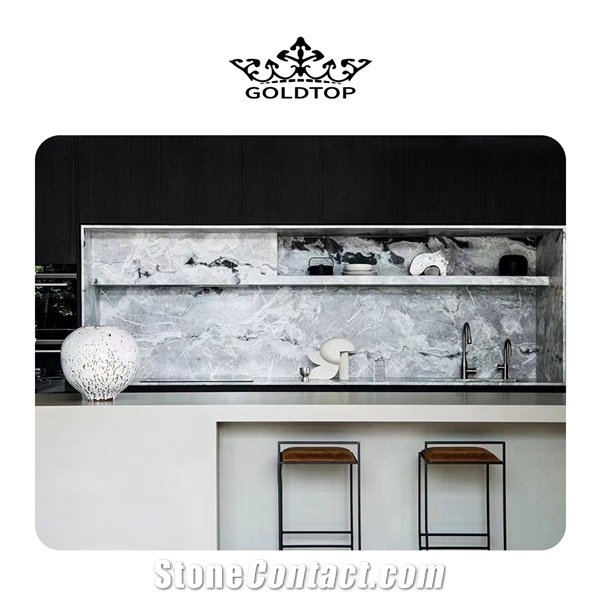 Gray Quartzite Spirited Away Natural Gloss Tiles Solid Slabs