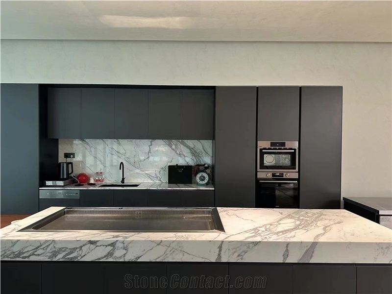 Italy Calacatta White Marble Slab For Countertop And Worktop