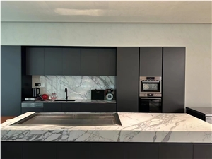 Italy Calacatta White Marble Slab For Countertop And Worktop