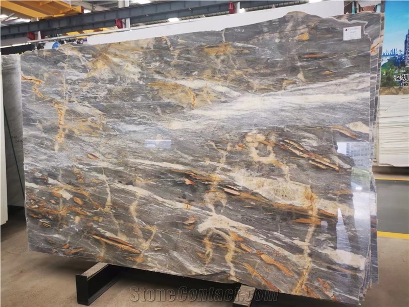 Luxry Blue Polished Marble Reception Counters