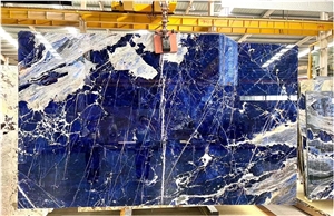 Luxury Slabs Sodalite Blue Interior Design Polished Tiles