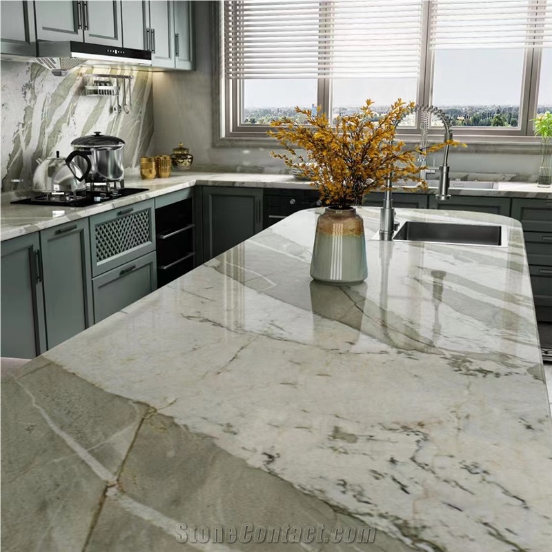 Natutral Tiles Polished Surface Quartzite Funitures