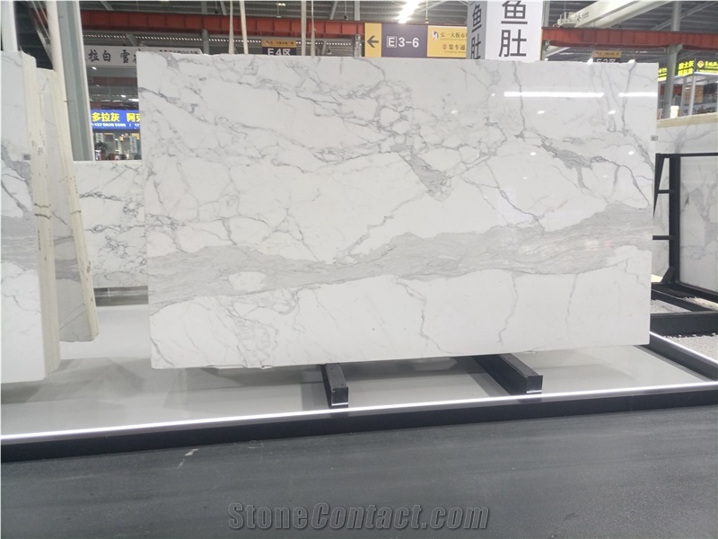 Book Matching Calacatta Vagli Marble Slabs Tiles For Wall