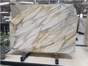 Italy Origin Book Matching Calacatta Gold Marble Slabs Tiles