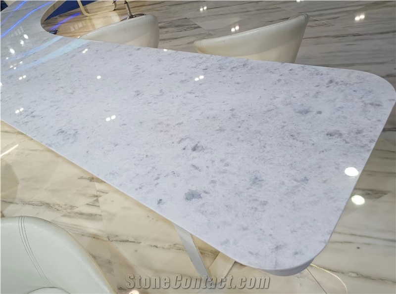 Blue Crystal  White Marble Slabs
