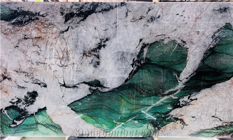 Botanic Crystal Green Quartzite Slab