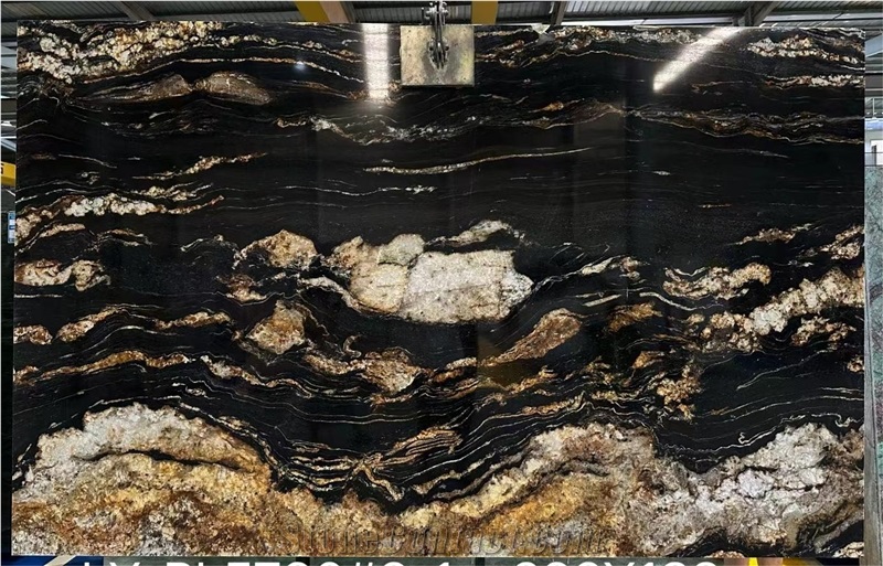 Cosmic Gold Granite Slab Polished