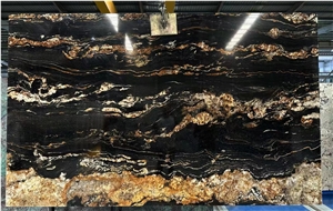 Cosmic Gold Granite Slab Polished