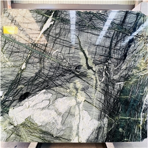 Dark Polar Rainforest Green Marble Slab
