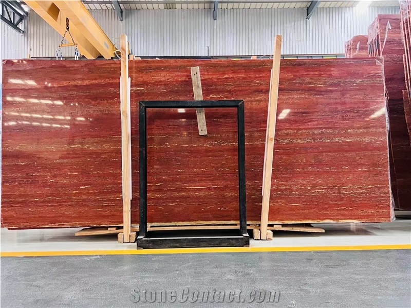 Iran Red Travertine Slab