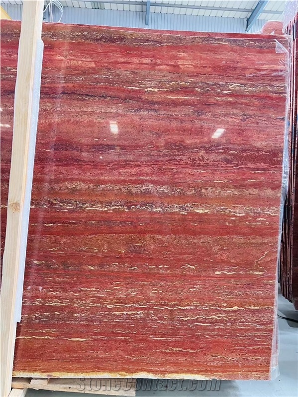 Iran Red Travertine Slab