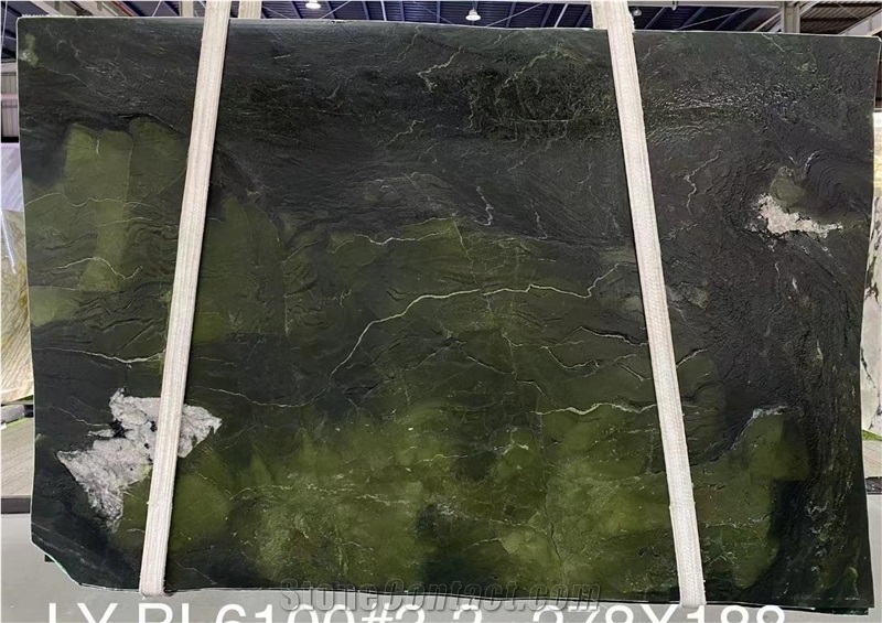 Polished Green Avocatus Quartzite Slab