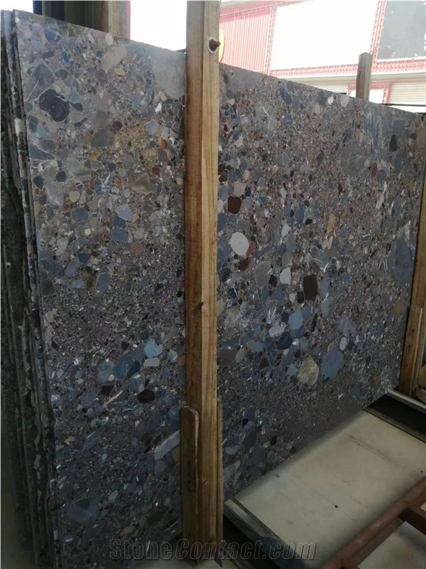 Blue Acquarius Granite Slab Polished, Blue Marinace Granite
