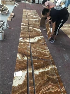 Tiger Onyx Cross Cut Marble Slabs Tiles Polished