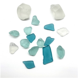 Recycled Glass Stone Frosted Mixed Color Plate