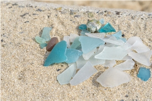Recycled Glass Stone Frosted Mixed Color Plate
