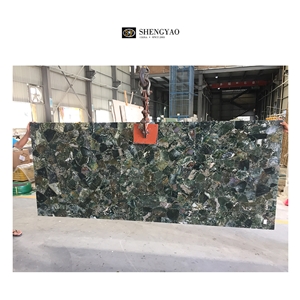 Green Backlit Moss Agate Gemstone Slab And Tile