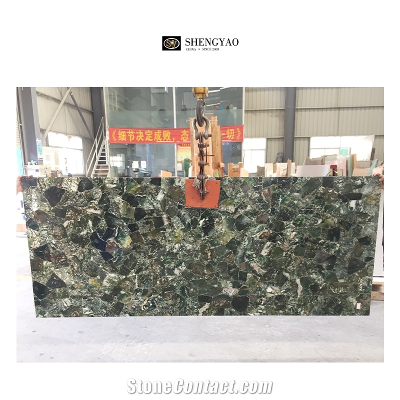 Natural Green Moss Agate Stone Semi Precious Stone Slab