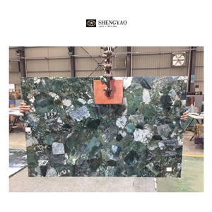 Natural Green Moss Agate Stone Slab Gemstone Wall Panel