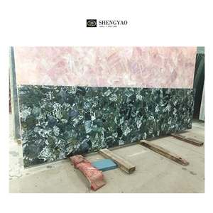 Natural Green Moss Agate Stone Slab Gemstone Wall Panel