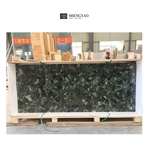 Natural Green Moss Agate Stone Slab Gemstone Wall Panel