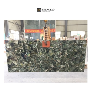Natural Green Moss Agate Stone Slab Gemstone Wall Panel