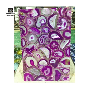 Natural Purple Agate Stone Gemstone Slab With Backlit