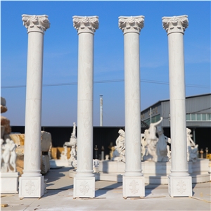 Round Marble Stone Column Building Pillar