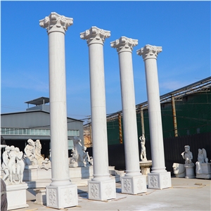 Round Marble Stone Column Building Pillar