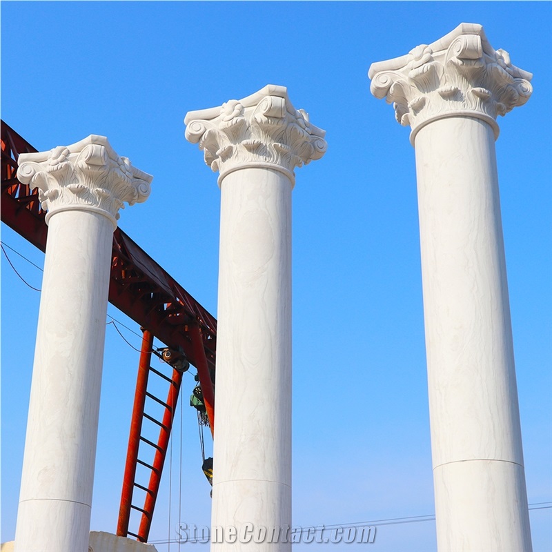 Round Marble Stone Column Building Pillar