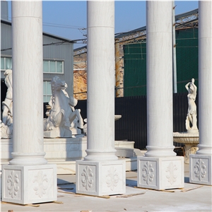 Round Marble Stone Column Building Pillar